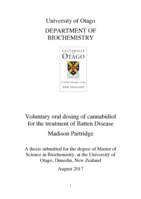 Voluntary oral dosing of cannabidiol for the treatment of Batten Disease