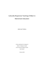 Culturally responsive teaching of Māori in mainstream education