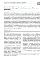 Opportunities and challenges for multicriteria assessment of food system sustainability