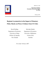 Regional asymmetries in the impact of monetary policy shocks on prices: Evidence from US cities