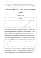 Foucauldian discourse analysis in early childhood education.