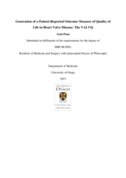 Generation of a patient-reported outcome measure of quality of life in heart valve disease: The VALVQ