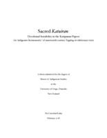 Sacred Katuiran: Decolonial Sensibility in the Katipunan Papers: An ‘indigenist hermeneutic’ of nineteenth-century Tagalog revolutionary texts