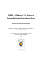 COVID-19 Talanoa: The Voices of Tongan Kāinga in South Canterbury