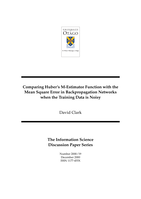 Comparing Huber’s M-Estimator function with the mean square error in backpropagation networks when the training data is noisy