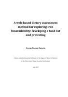 A web-based dietary assessment method for exploring iron bioavailability: developing a food list and pretesting