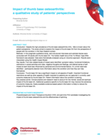 Impact of thumb base osteoarthritis: a qualitative study of patients' perspectives