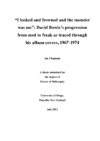 “I looked and frowned and the monster was me”: David Bowie’s progression from mod to freak as traced through his album covers, 1967-1974