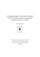 Investigating the adequacy of oral health care knowledge content for the geriatric patient in the undergraduate nursing programme in New Zealand