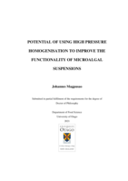 Potential of using high pressure homogenisation to improve the functionality of microalgal suspensions