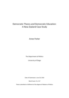 Democratic Theory an Democratic Education: A New Zealand Case Study