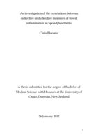 An investigation of the correlations between subjective and objective measures of bowel inflammation in Spondyloarthritis
