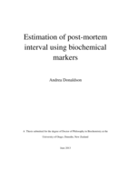 Estimation of post-mortem Interval using biochemical markers