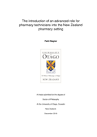 The introduction of an advanced role for pharmacy technicians into the New Zealand pharmacy setting