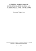 Andesitic glaciovolcanic interactions at Tongariro and Ruapehu volcanoes, New Zealand