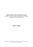 From Guru Nanak to New Zealand: Mobility in the Sikh Tradition and the History of the Sikh Community in New Zealand to 1947