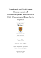 Broadband and Multi-Mode Measurements of Antiferromagnetic Resonance in Fully Concentrated Rare-Earth Crystals