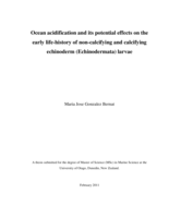 Ocean acidification and its potential effects on the early life-history of non-calcifying and calcifying echinoderm (Echinodermata) larvae