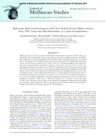 Embryonic and larval development of the New Zealand bivalve Paphies ventricosa Gray, 1843 (Veneroida: Mesodesmatidae) at a range of temperatures