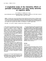 A longitudinal study of the interactive effects of perinatal complications and early family adversity on cognitive ability