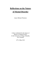 Reflections on the Nature of Mental Disorder