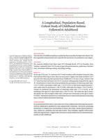 A longitudinal population-based cohort study of childhood asthma followed to adulthood