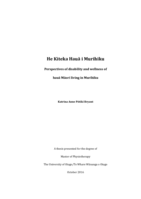 He Kiteka Hauā i Murihiku. Perspectives of disability and wellness of hauā Māori living in Murihiku