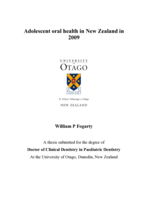 Adolescent oral health in New Zealand in 2009