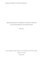 Thwarted belonging or a preference for solitude? Mediation analyses for schizotypy and suicidal ideation
