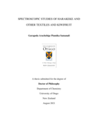 Spectroscopic studies of harakeke and other textiles and kiwifruit