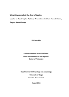 What Happened at the End of Lapita: Lapita to Post-Lapita Pottery Transition in West New Britain, Papua New Guinea