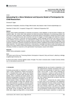 Advocating for a More Relational and Dynamic Model of Participation for Child Researchers