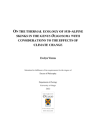 On the thermal ecology of sub-alpine skinks in the genus Oligosoma with considerations to the effects of climate change
