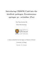Introducing CRISPR/Cas9 into the kiwifruit pathogen Pseudomonas syringae pv. actinidiae (Psa)