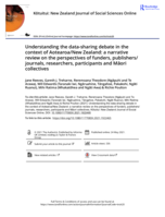 Understanding the data-sharing debate in the context of Aotearoa/New Zealand: a narrative review on the perspectives of funders, publishers/journals, researchers, participants and Maori collectives