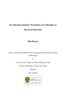 Investigating Students' Perceptions of Collegiality in Doctoral Education