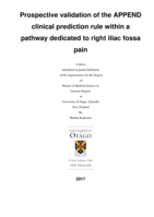 Prospective validation of the APPEND clinical prediction rule within a pathway dedicated to right iliac fossa pain