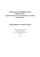 Indigenous Entrepreneurial Orientation: Exploring Entrepreneurial Orientation with Māori Entrepreneurs