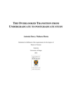 The Overlooked Transition from Undergraduate to Postgraduate Study