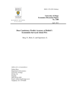 Does Consistency Predict Accuracy of Beliefs?: Economists Surveyed About PSA