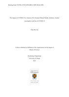 The impacts of COVID-19 in Aotearoa New Zealand: Mental Health, loneliness, alcohol consumption, and fear of COVID-19