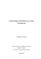 Vertical Changes in Soil Moisture in a Tussock Grassland Soil