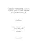 Modelling strategies to improve genetic evaluation for the New Zealand sheep industry