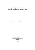 Acute electrophysiological effects of lithium on mouse olfactory bulb projection neurons in vitro