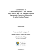 Combination of Cardiac Progenitor Cells from the Right Atrium and Left Ventricle provide Synergistic Paracrine Effects for In Vitro Cardiac Repair