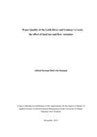 Water Quality of the Leith River and Lindsay's Creek: the effect of land use and flow variation