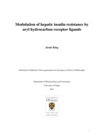 Modulation of hepatic insulin resistance by aryl hydrocarbon receptor ligands