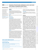 Evaluation of the diet wide contribution to serum urate levels: meta-analysis of population based cohorts