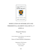 Modulation of osteoblasts and periodontal ligament cells by IL-17 and IL-6