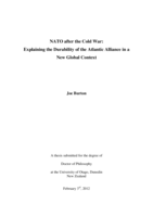 NATO after the Cold War:  Explaining the Durability of the Atlantic Alliance in a New Global Context